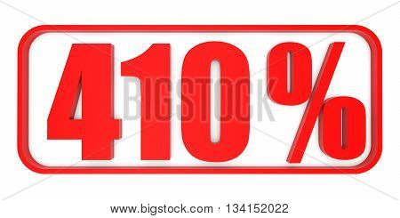 Discount 410 Percent Off. 3D Illustration.