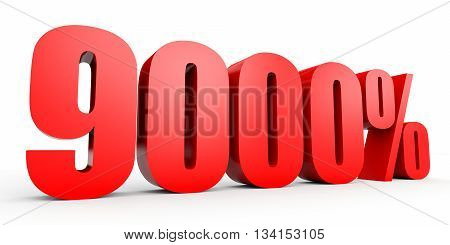 Discount 9000 Percent Off. 3D Illustration.