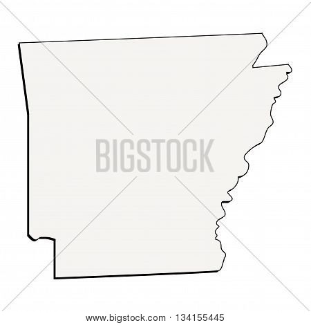 Vector Arkansas State 3D Outline Map Illustration
