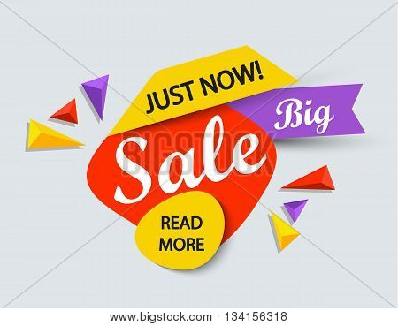 Just now sale banner. Sale and discounts. Vector illustration.
