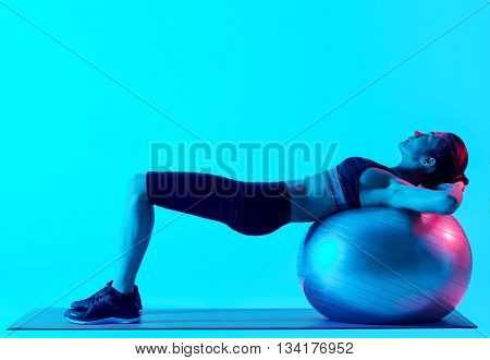 woman fitness pilates exercices isolated