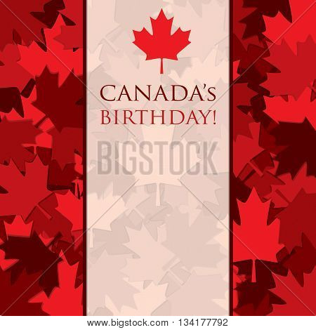 Scatter Canada Day Maple Leaf Card In Vector Format.