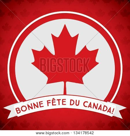 Circle Canada Day Maple Leaf Card In Vector Format.