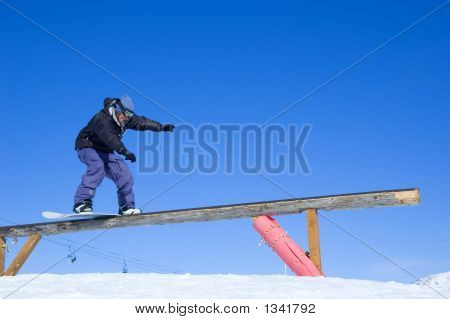 ทำ Boardslide การ snowboarder