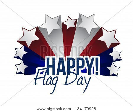 Happy Flag Day Us Stars Illustration Design
