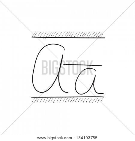 Cursive letter a vector sketch icon isolated on background. Hand drawn Cursive letter a icon. Cursive letter a sketch icon for infographic, website or app.