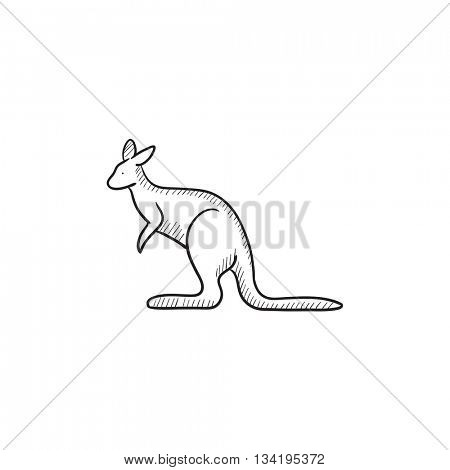 Kangaroo vector sketch icon isolated on background. Hand drawn Kangaroo icon. Kangaroo sketch icon for infographic, website or app.