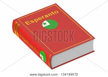 Esperanto language textbook 3D rendering isolated on white background