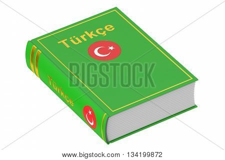 Turkish language textbook 3D rendering isolated on white background