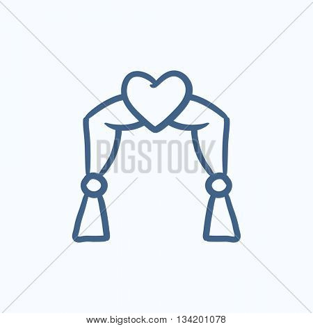 Wedding arch vector sketch icon isolated on background. Hand drawn Wedding arch icon. Wedding arch sketch icon for infographic, website or app.