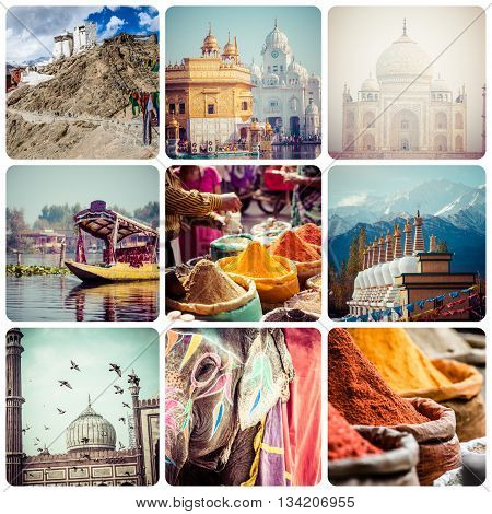Collage Of India Images - Travel Background (my Photos)