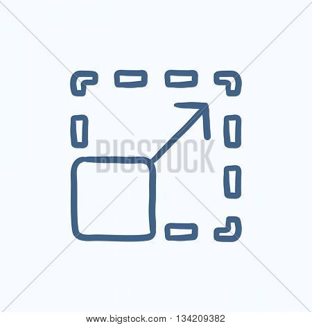 Scalability vector sketch icon isolated on background. Hand drawn Scalability icon. Scalability sketch icon for infographic, website or app.
