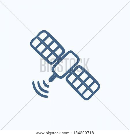 Satellite vector sketch icon isolated on background. Hand drawn Satellite icon. Satellite sketch icon for infographic, website or app.