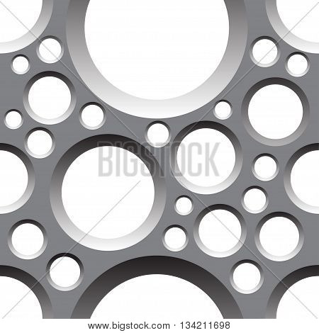 Metal circle drill seamless background pattern design vector illustration.