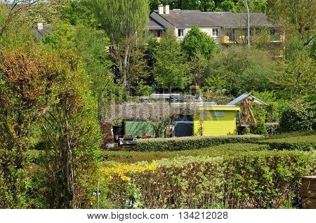 Verneuil sur Seine France - mai 2 2016 : the allotment garden in spring