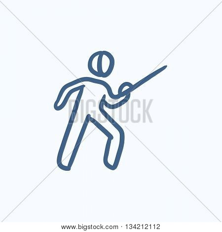 Fencing vector sketch icon isolated on background. Hand drawn Fencing icon. Fencing sketch icon for infographic, website or app.