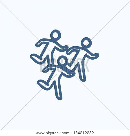 Running men vector sketch icon isolated on background. Hand drawn Running men icon. Running men sketch icon for infographic, website or app.