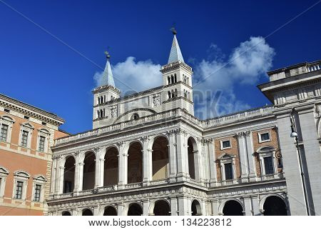 Benediction Loggia on St John Lateran Archbasilica transept facade  
