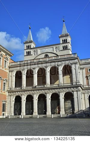 Benediction Loggia on St John Lateran Archbasilica transept facade  
