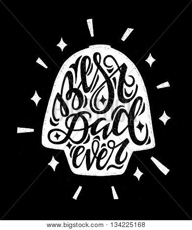 Vector hand drawn illustration of a vintage character father's day print poster or card