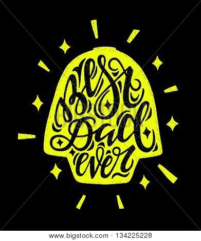 Vector hand drawn illustration of a vintage character father's day print poster or card