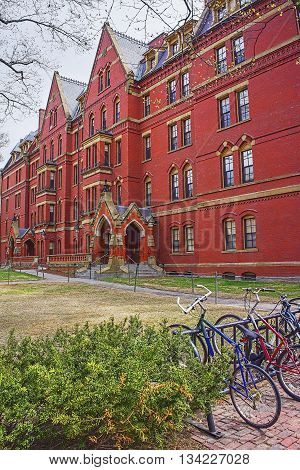 Bicycles And Harvard Computer Society In Harvard Yard