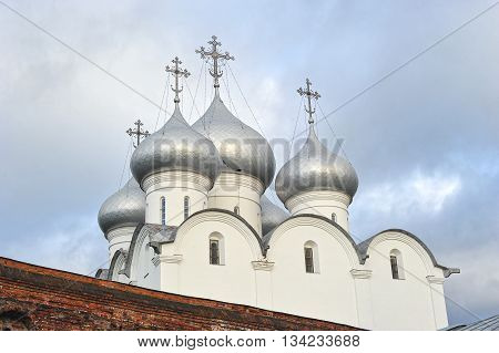 Dome Of The Orthodox St. Sophia Cathedral In Vologda, Russia