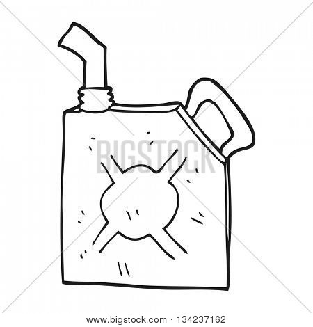 freehand drawn black and white cartoon fuel can