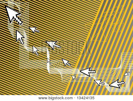 Абстрактный компьютер фон с стрелками (указатели мыши)