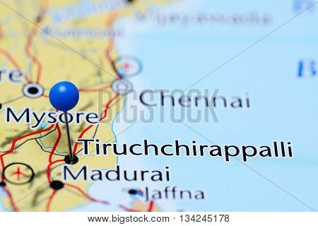 Tiruchirappalli pinned on a map of India