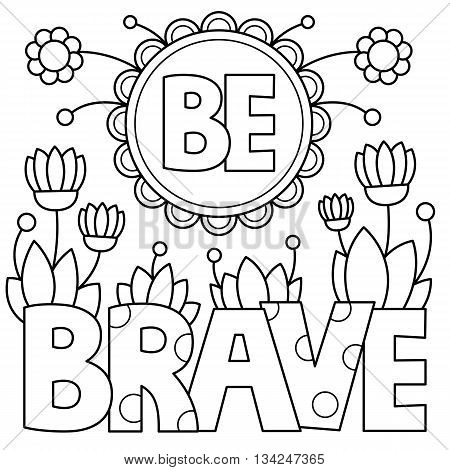 Coloring page. Lettering. Line art. Vector illustration.