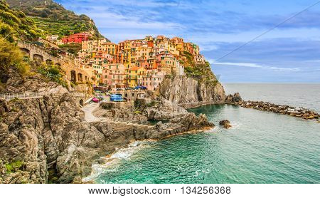 Manarola picturesque  Cityscape Riomagigore cinque terre italy