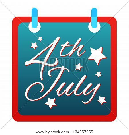 Happy 4 Th Of July Card United States Of America. Happy Independence Day Usa Calendar. Vector Illust