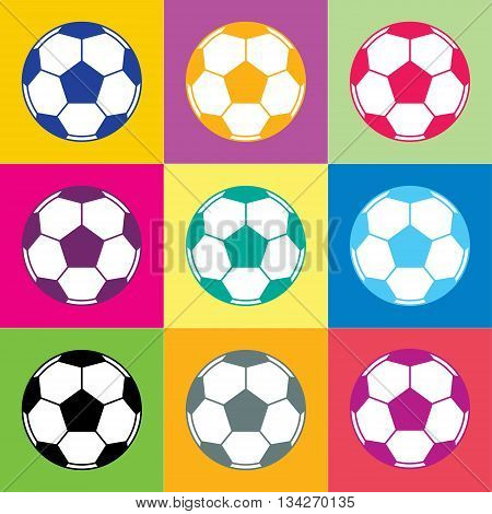 Soccer ball. Pentagons and hexagons forming a ball round shape. Vector icon