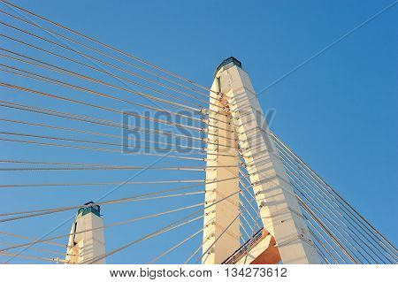 Big Obukhovsky Bridge (cable-stayed) Over The Neva River, St. Petersburg, Russia