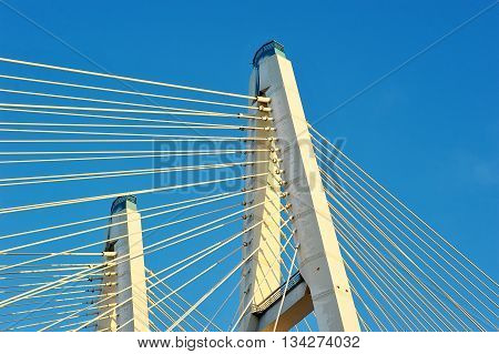 Big Obukhovsky Bridge (cable-stayed) Over The Neva River, St. Petersburg, Russia