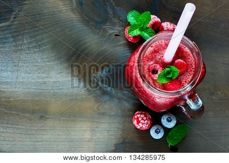 Glass Jar With Smoothie