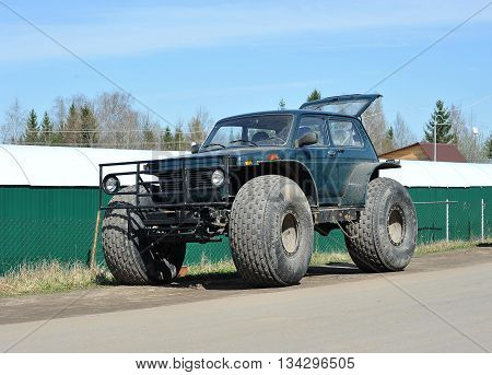 St. Petersburg, Russia - April 30: Suv Brand Niva Vehicle With Large Wheels On April 30, 2012, St. P