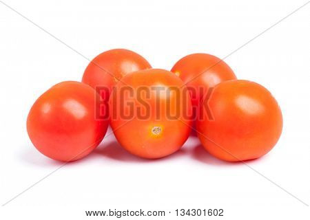 Cherry tomatoes isolated on white background