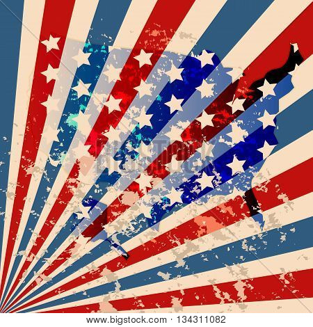4th july. American independence day. Retro design.