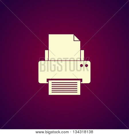 Print Icon. Flat Design Style