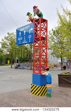 Gunzburg GERMANY - MAY 6: inside Legoland pointers on May 6 2014 Gunzburg Germany
