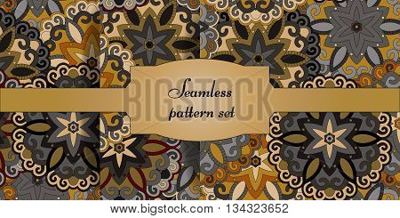 Mandala Seamless Patterns Set. Islam, Arabic, Indian, Ottoman Motifs.