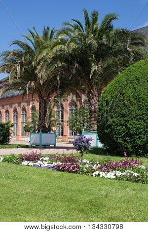 Orangerie and Orangerie garden in Darmstadt (Hesse, Germany)