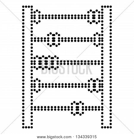 Retro abacus sign. Dot style or bullet style icon on white.