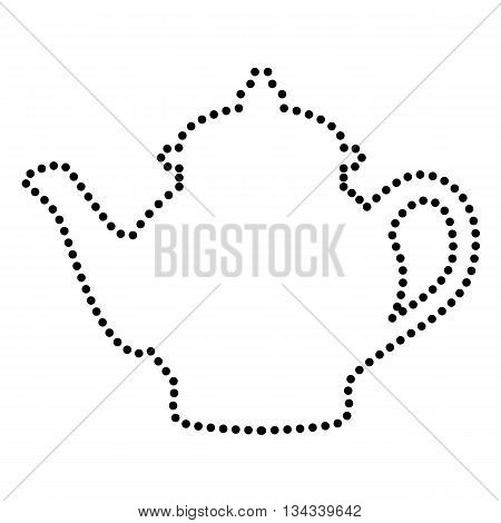 Tea maker sign. Dot style or bullet style icon on white.