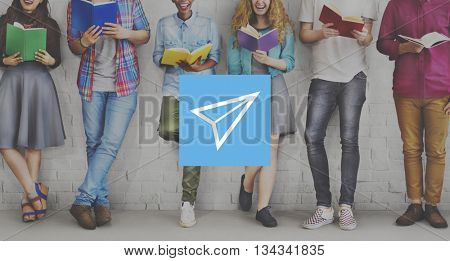 Paper Airplane Rocket Launce Growth Success Startup Concept