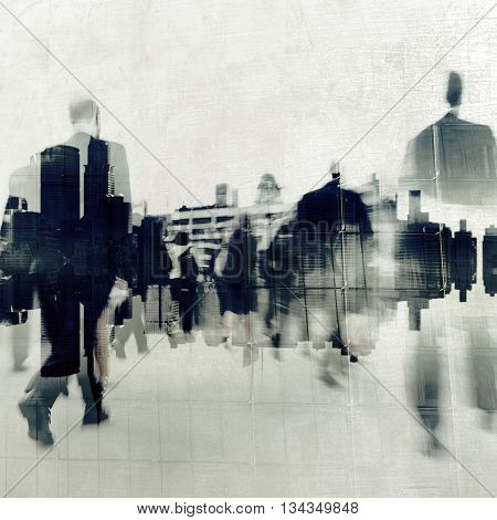 Business People Walking Motion City Concept