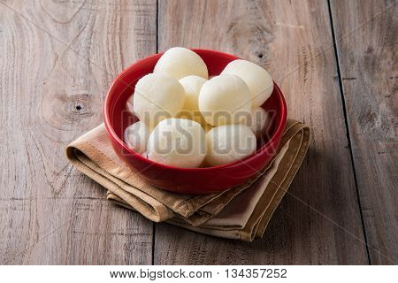 Bangladesh or india's favourite sweet rasgulla or rosogulla,  bengal sweets, made of milk / khoya, sweet meets