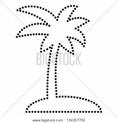 Coconut palm tree sign. Dot style or bullet style icon on white.